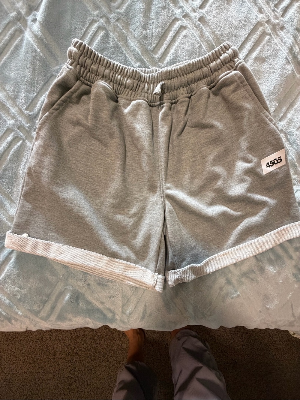 ASOS Light Gray Athletic Lounge Shorts with Rolled Hem